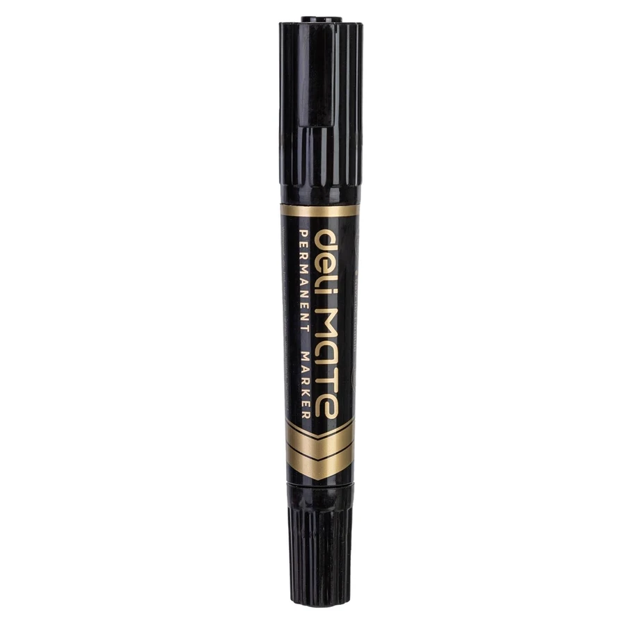 Deli Heavy-Duty Permanent Marker | Waterproof & Fade-Resistant | Bold Black Ink | ES555 (10 Pcs per pack)