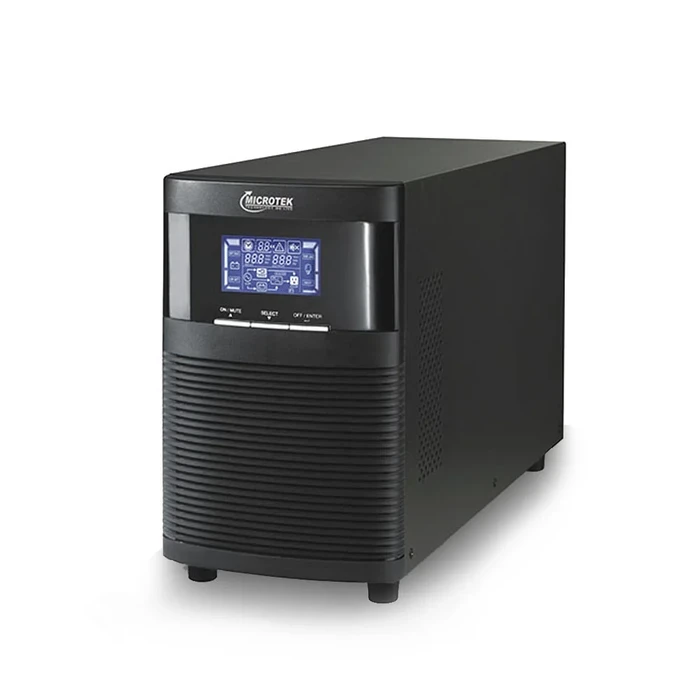 Microtek E2 1KVA/800W True Online Double-Conversion UPS (NM36EM1KK11) | Built-In 36VDC SMF Battery Bank (12V 9Ah x 2) | Pure Sine Wave Output, Zero Transfer Time & Smart LCD Display
