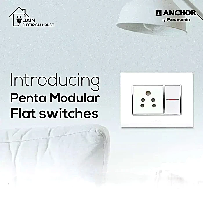 Anchor Penta Modular 6A 2-Way Flat Switch | Model 65142 | Dual-Location Control Logic | 1M Space Optimization