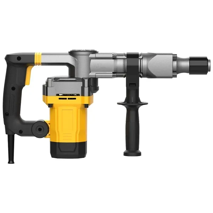 Deli Tools 1250W Heavy Duty Demolition Breaker | 17J Impact Energy 5kg Portable Industrial Jackhammer with Shockproof Handle & 2 Chisels | EDC380