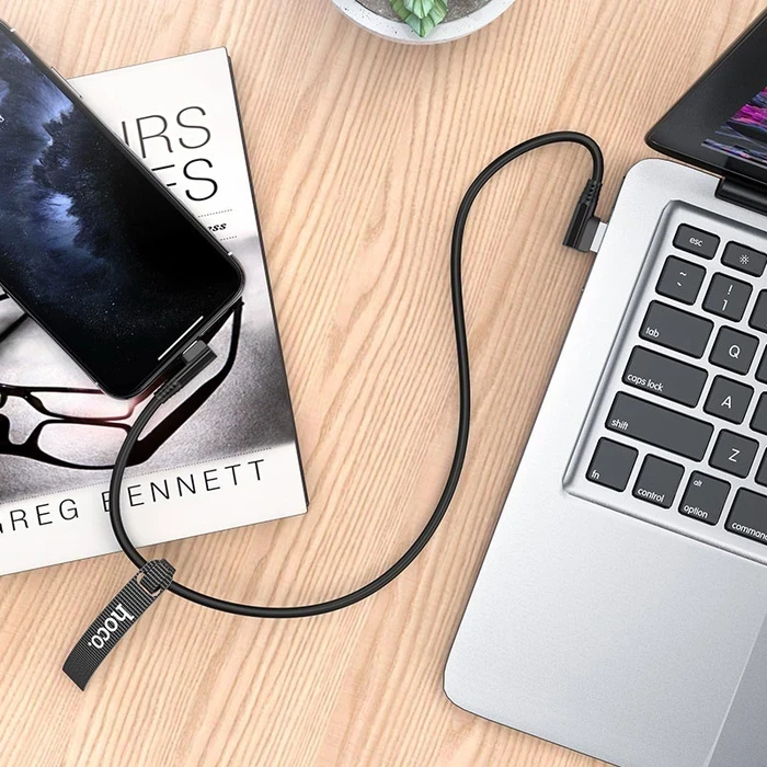 Hoco Puissant Silicone Charging Cable | Ergonomic 90-Degree Elbow Logic | 2.4A Fast-Charging Matrix | U83