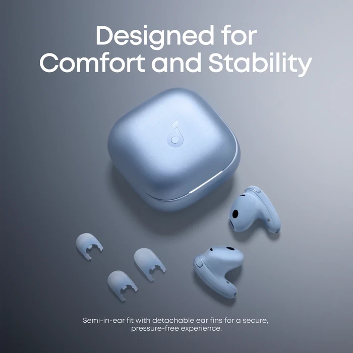 Anker Soundcore Liberty Buds Semi-In-Ear TWS Earbuds | Adaptive ANC, Real-Time AI Translation (100+ Languages) & 3D Spatial Audio | White