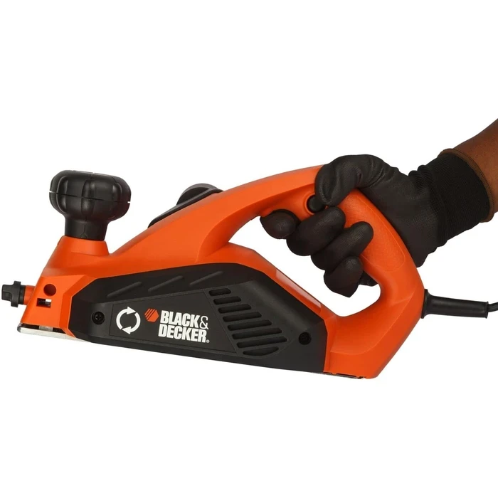 BLACK+DECKER 2.0mm Depth-of-Cut Electric Wood Planer | Precision V-Groove Chamfering & Timber Surfacing Machine | KW712-B5