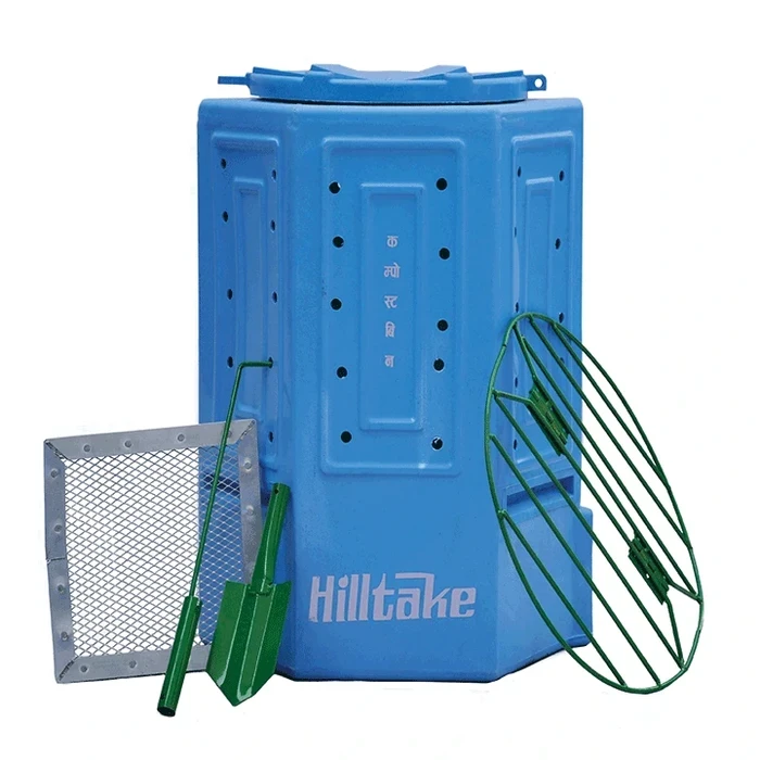 Hilltake Heavy Duty Compost Bin | U.V. Protected Resin Matrix | High-Velocity Ventilation Logic | Black Structural Series