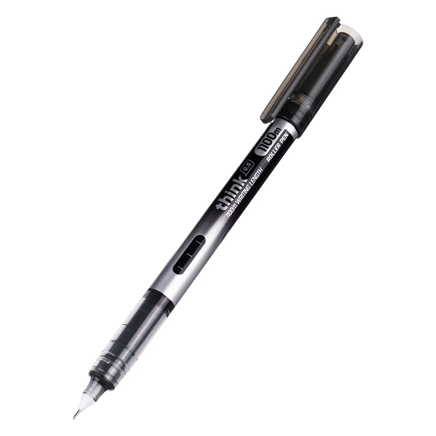 Deli Ultra-Long 1100M Writing Roller Gel Pen | 0.5mm Needle Tip | Black / Blue Ink | EQ300
