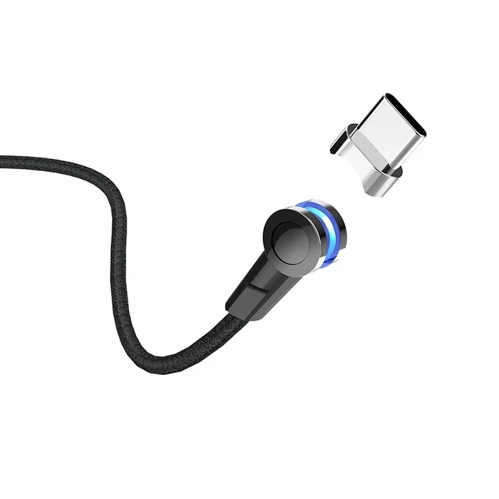 Hoco Magnetic Charging Cable | Rotatable 360-Degree Connectivity Logic | Zinc Alloy & Nylon Matrix | S8