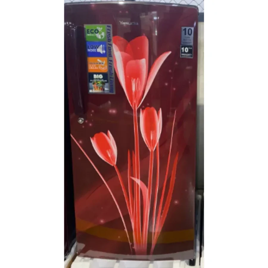 Yasuda Single Door Refrigerator | A++ Elite Energy Saving with R600a Eco Gas | Transparent Freezer & Toughened Glass Shelves | Premium Red Lily Floral PCM Clean Back | YHDC RLN Series (180L / 200L)