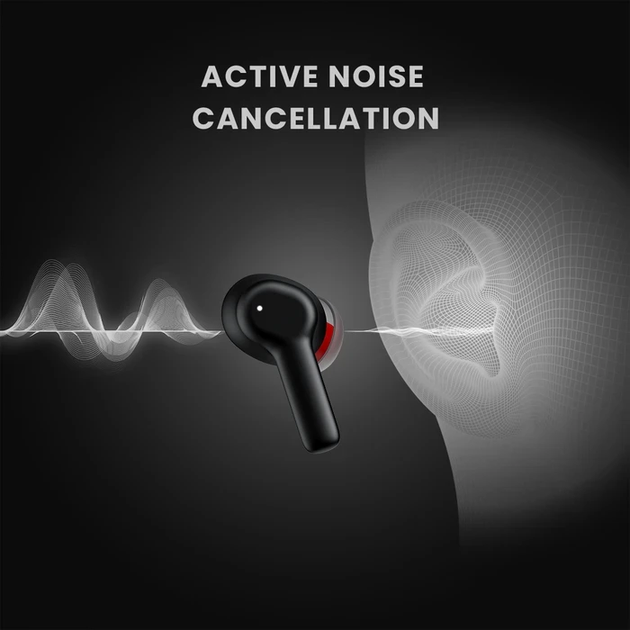Digicom Vega Pro ANC TWS Earbuds | 60-Hour Total Playtime Logic | 12mm Drivers & Dual Pairing | IPX5 Water Resistant | Black