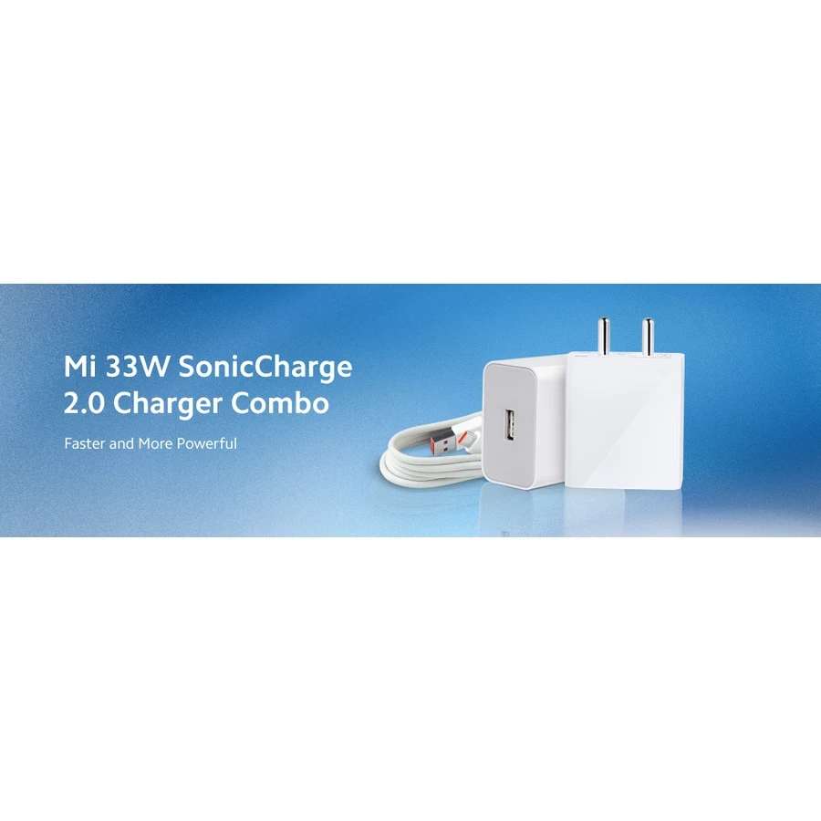 Mi 33W Sonic Charger 2.0 Combo MDY-11-EL - Fast Charging Adapter with 100cm Type C Cable, Safety Protection (White)