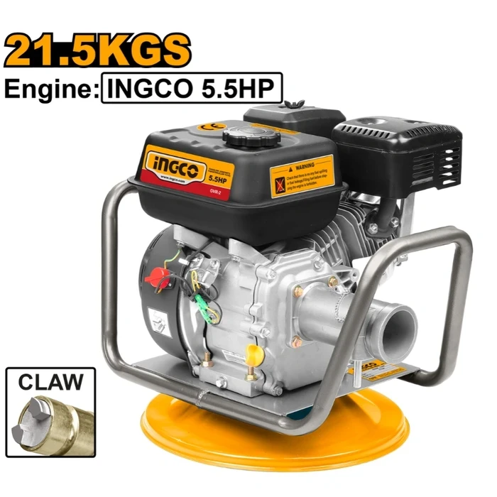 INGCO 5.5HP Gasoline Concrete Vibrator & 38mm x 6M Flexible Poker Shaft Set | Heavy-Duty 200Hz Industrial Compaction System with Claw Coupling | GVR-2