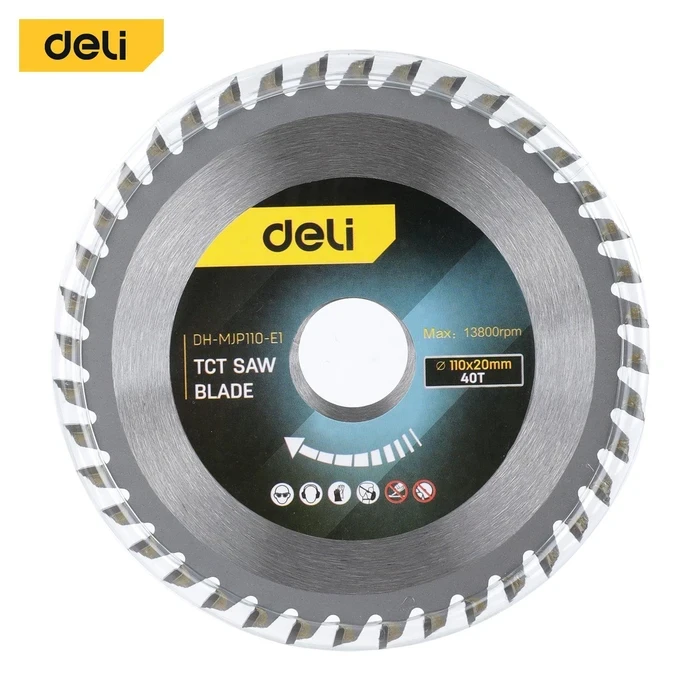 Deli Tools 110mm TCT Circular Saw Blade | 20T Multi-Material Wood, Plastic & Soft Metal Cutting Disc with 20mm to 5/8" Reducer Ring | EDH-MJP110-E1