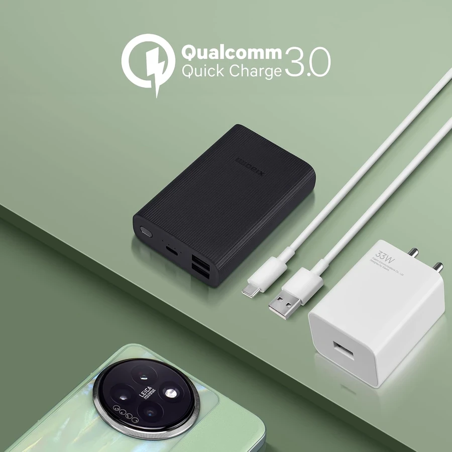Mi 33W Sonic Charger 2.0 Combo MDY-11-EL - Fast Charging Adapter with 100cm Type C Cable, Safety Protection (White)