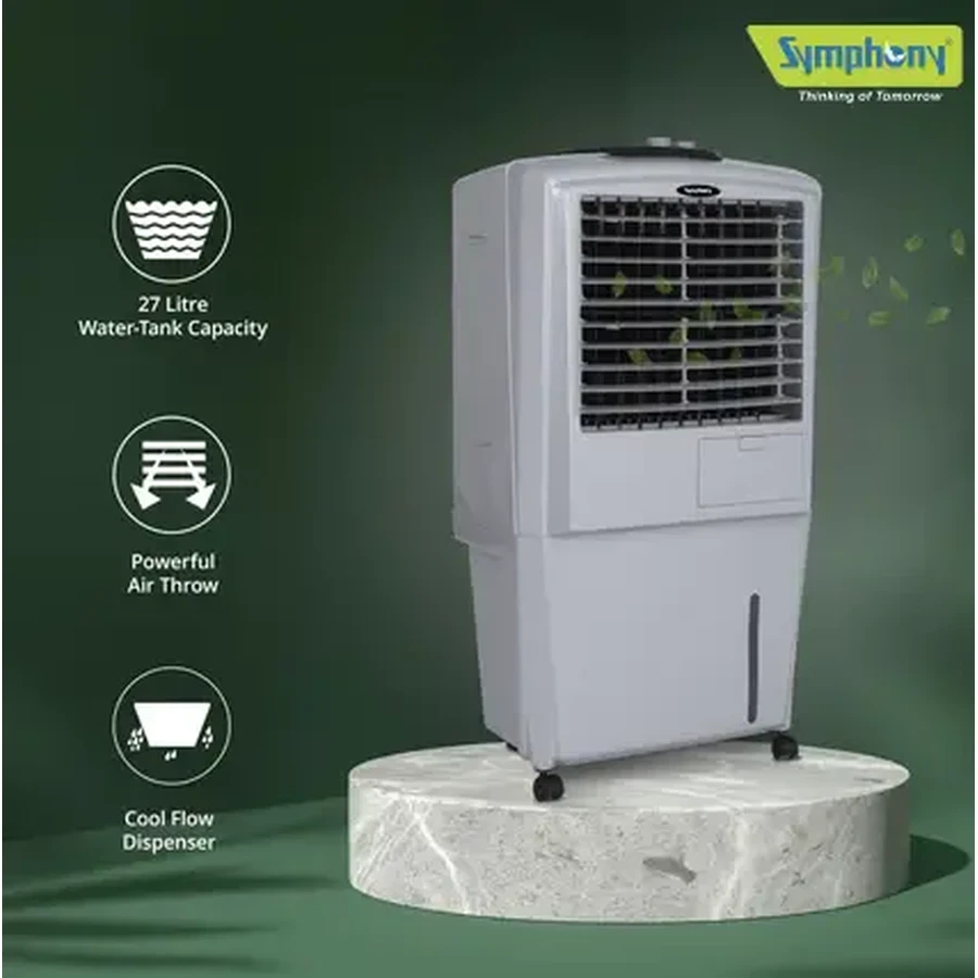Symphony HiFLO 27 Personal Air Cooler | 27L Tank | High-Pressure Blower | 2700 Cu.M/Hr Air Delivery