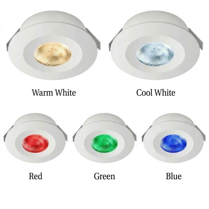 Panasonic Recessed 2W Mini LED Spotlight | Prismatic Glare-Free 2kV Surge Protected 140-275V Cabinet & Accent Light in White, Warm, Blue, Green & Red | PSPM01 Series