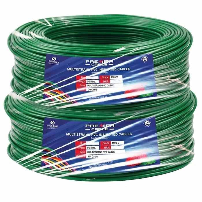 Premier Wires 1100V Professional Multi Strand Flexible Copper Cable | 0.75 SQ. MM. Single Core Wire for Control Panels & Light Circuits | Red, Black & Green