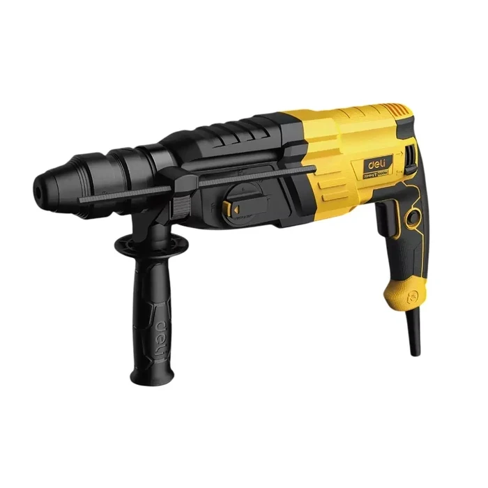 Deli Tools 600W Heavy Duty Rotary Hammer Drill | 2J Impact Energy 5500 BPM Masonry Concrete Breaker with SDS-Plus Chuck & 3 Drill Bits | EDC368