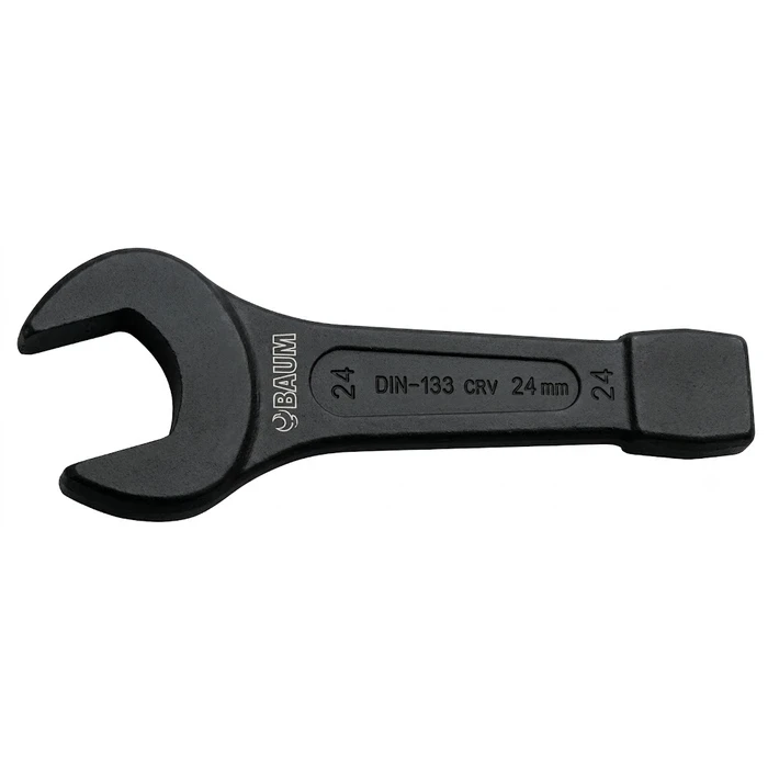 Baum Chrome Vanadium Steel Hardened & Tempered Black Phosphated Industrial Heavy Duty Striking Slogging Open End Wrench Spanner Art-66A