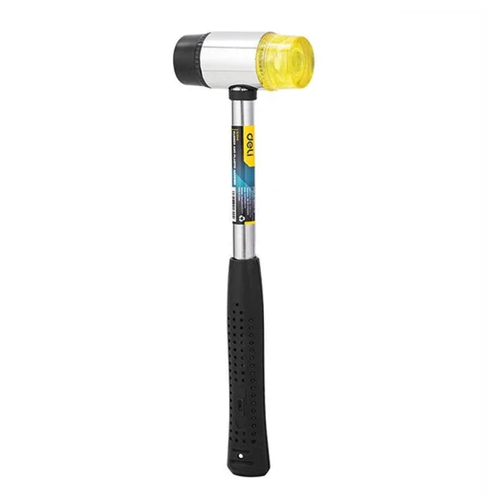 Deli 40mm Installation Hammer with One-Piece Solid Steel Handle | 315mm Professional Soft Striking Mallet with Shock-Absorbing PVC Grip | EDL5340