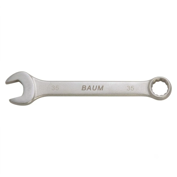 BAUM Heavy-Duty Large Chrome Vanadium Combination Spanner | 3-Layer Nickel Chrome Rough Matt Finish Oval Body Wrench | Model ART 33E (Sizes 23mm to 50mm)