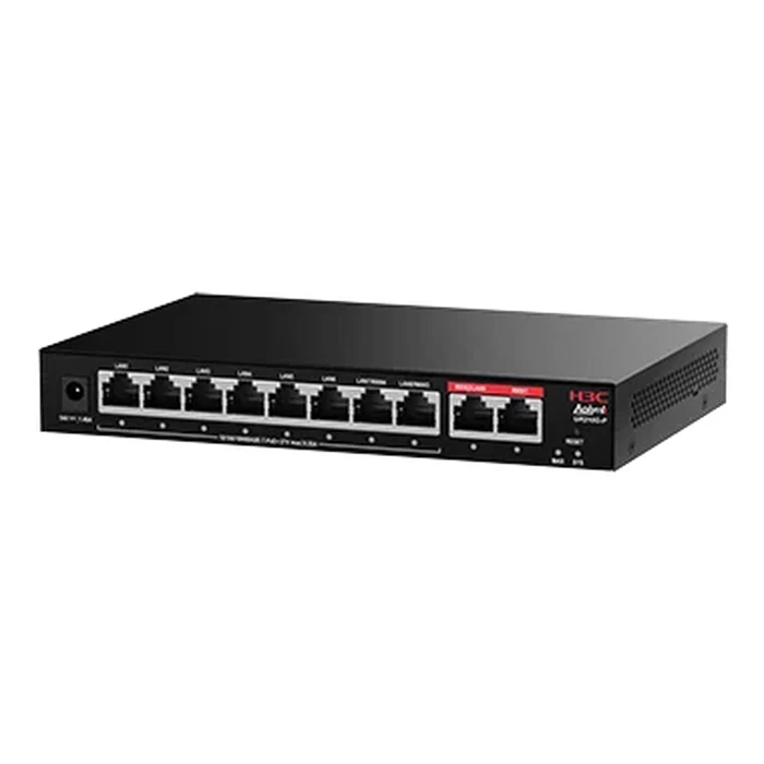 H3C UR210G-P 10-Port Multi-WAN Gigabit PoE+ Enterprise Router Gateway | 75W PoE Budget 200 Clients & Integrated 120+ AP Controller | H3C Series - UR210G-P