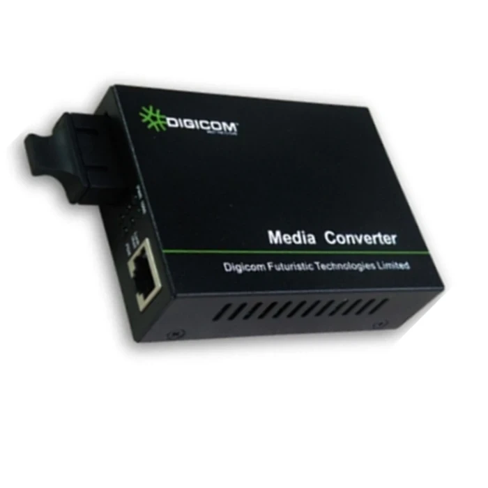 Digicom DG-8110SB-11-80A/B Media Converter | 80 KM Ultra Range Logic | 10/100/1000 Gigabit RJ45 | Single Mode Single Fiber
