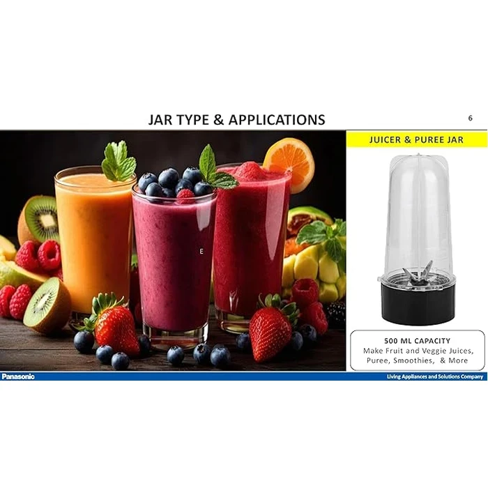 Panasonic 600W Nutri Blender and Grinder with 5 Dishwasher-Safe Jars | Hands-Free Twist Lock & Stainless Steel Extraction Blades | Premium Rustic Red Metallic Finish | Model MX-GA5350-RR
