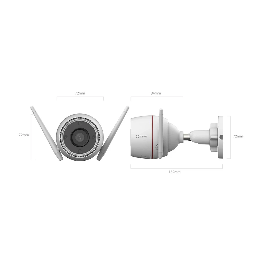 EZVIZ H3c 3MP (2K) Outdoor Smart Wi-Fi Bullet Camera | IP67 Weatherproof AI Human Detection with 30m Color Night Vision, Siren & Alexa Support | CS-H3c-R100-1K3WKFL