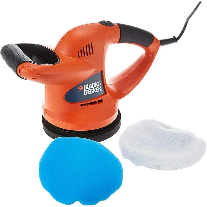 BLACK+DECKER 150mm (6") Random Orbit Car Polisher & Waxer | 60W 4,400 RPM Swirl-Free Dual-Handle Automotive Buffer | KP600-AE