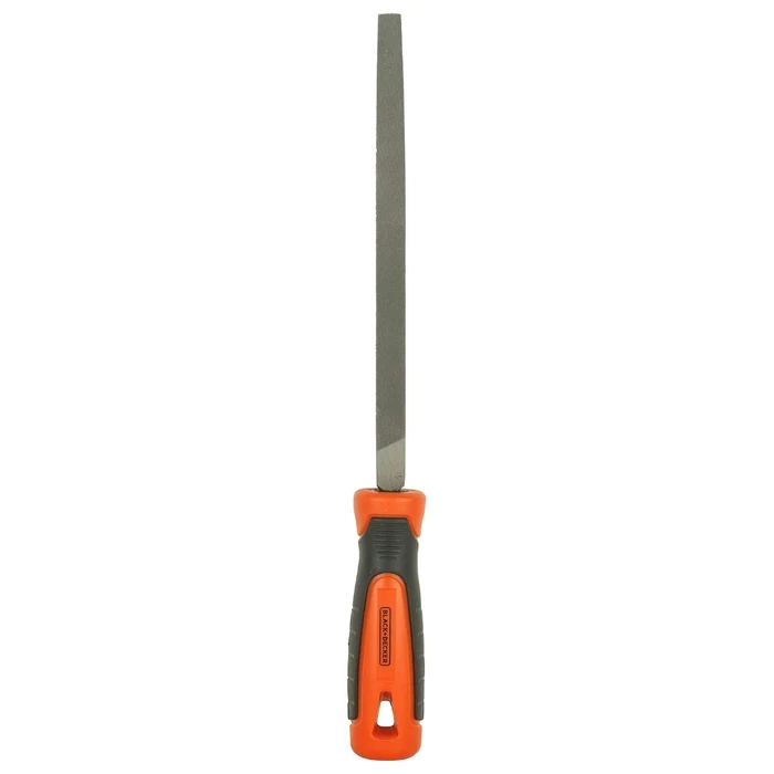 BLACK+DECKER 200mm (8") High-Carbon Steel Triangular Hand File | 60° Angle Three-Square Saw Sharpening & Deburring Tool | BDHT22147