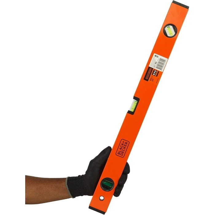 BLACK+DECKER Heavy-Duty Aluminium Box Beam Spirit Level Set (400mm, 600mm, 1000mm) | High-Visibility Magnified Block & Plumb Vials | BDHT43188 / BDHT43189 / BDHT43190