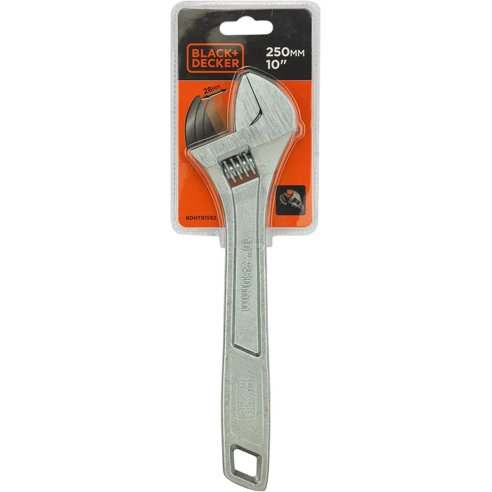 BLACK+DECKER 3-Piece Alloy Steel & Chrome Vanadium Adjustable Wrench Set (150mm, 200mm, 250mm) | Heavy-Duty Mechanical & Plumbing Shifting Spanner Kit | BDHT81590 / BDHT81591 / BDHT81592