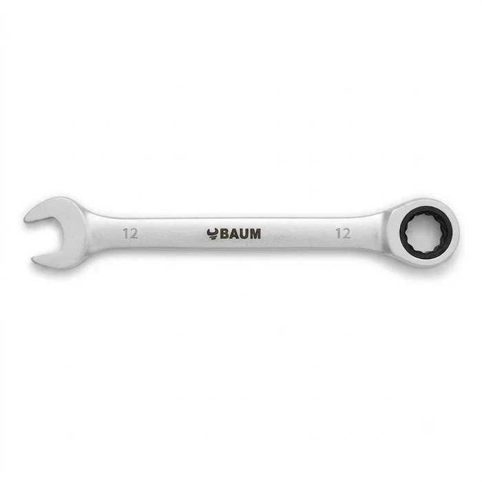 BAUM Professional Flex-Head Combination Ratcheting Wrench | High-Polish Chrome Vanadium Steel 90-Tooth / 72-Tooth Gear Tool | Model ART 55