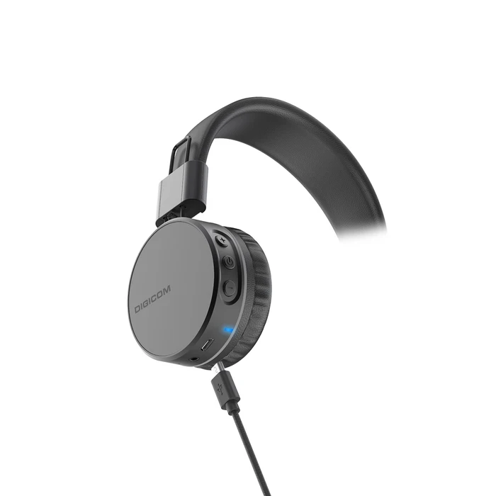 Digicom K9 Bluetooth Stereo Headphones | 20-Hour Playback Logic | Foldable Travel Design | Wired & Wireless Hybrid | Microphone | Blue & Black