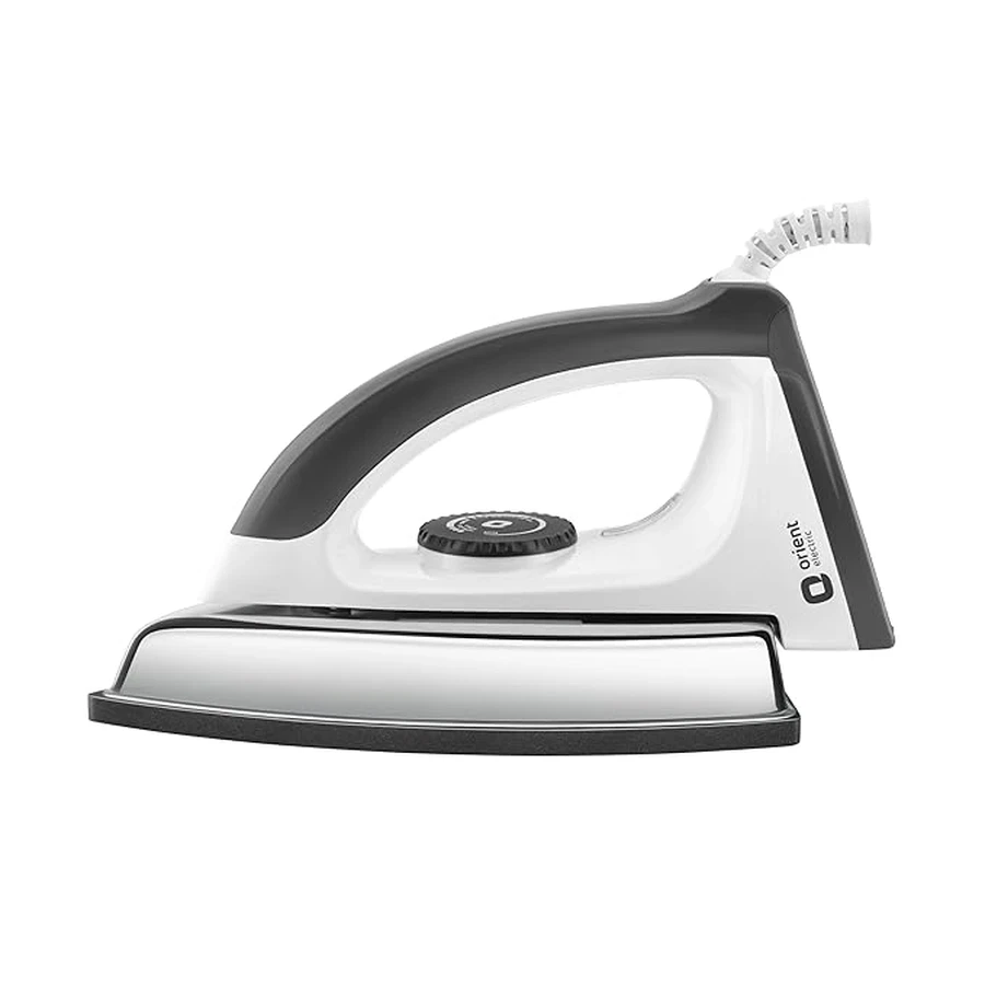 Orient Ultimate Plus 1100W Heavy-Weight Professional Dry Iron | Heavy Metal Base Garment Press with Fast Heat-Up & Multi-Fabric Wrinkle Removal (White)