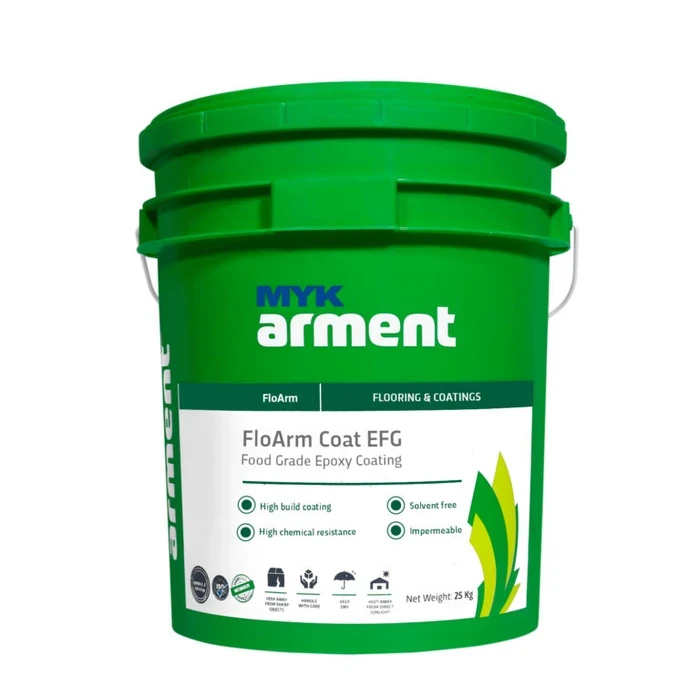FloArm Coat EFG Professional Food Grade Solvent-Free Epoxy Coating | US-FDA & CFTRI Certified Drinking Water Tank & Cleanroom Protective Resin | 4kg Kit