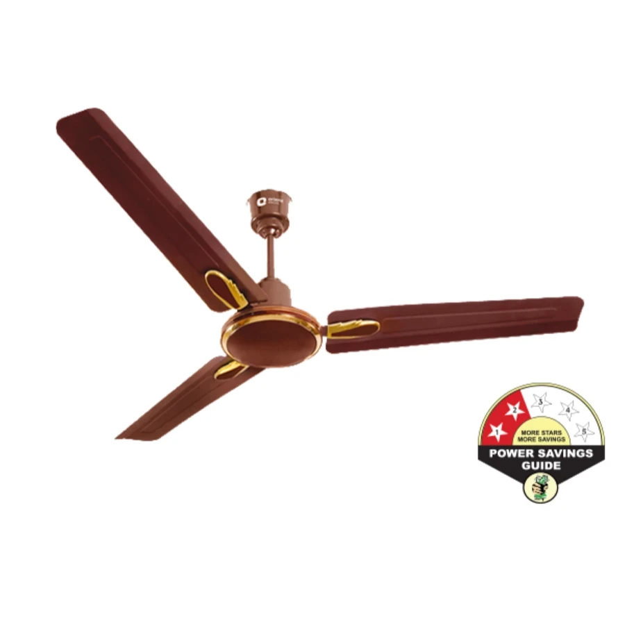Orient Summer Chill Smart Ceiling Fan 1200mm | App Control | 370 RPM High Speed | 2-Star Energy Rated | White & Brown