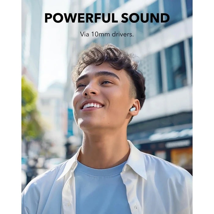 Anker Soundcore P30i True Wireless ANC Earbuds | 42dB Adaptive Noise Cancelling, 45H Playtime & 2-in-1 Phone Stand Case | US White / US Blue