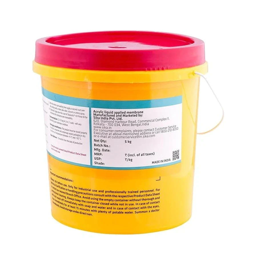 Sika Sikalastic 510 CoolCoat Liquid Applied Membrane 5Kg to 25Kg 767069 | Acrylic Waterproofing | UV and Mold Resistant | White and Grey | Low VOC