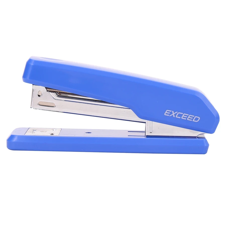 Deli 25-Sheet Desktop Stapler | Rotatable Anvil for 24/6 & 26/6 Staples with Ergonomic Body (Blue) | E0300