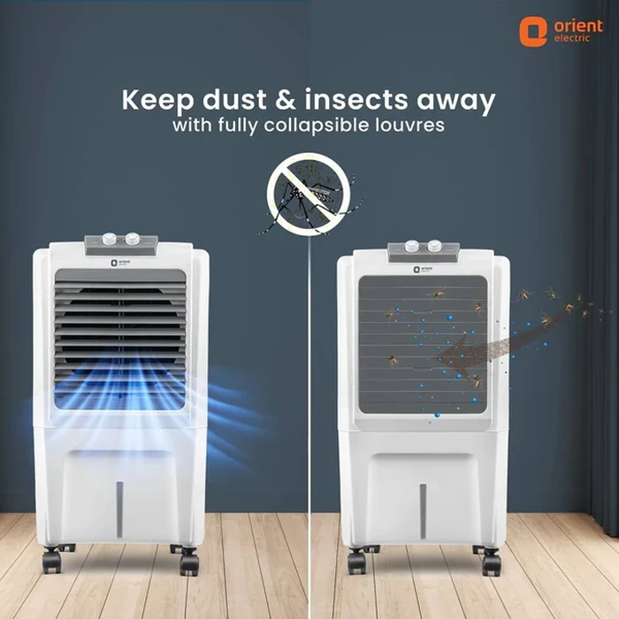 Orient Aerocool 40L Personal Air Cooler | 140W High-Speed 2-Pole Motor 12-Inch Fan | 2100 Cu.m./hr Air Delivery DenseNest Honeycomb Pads | CP4001H