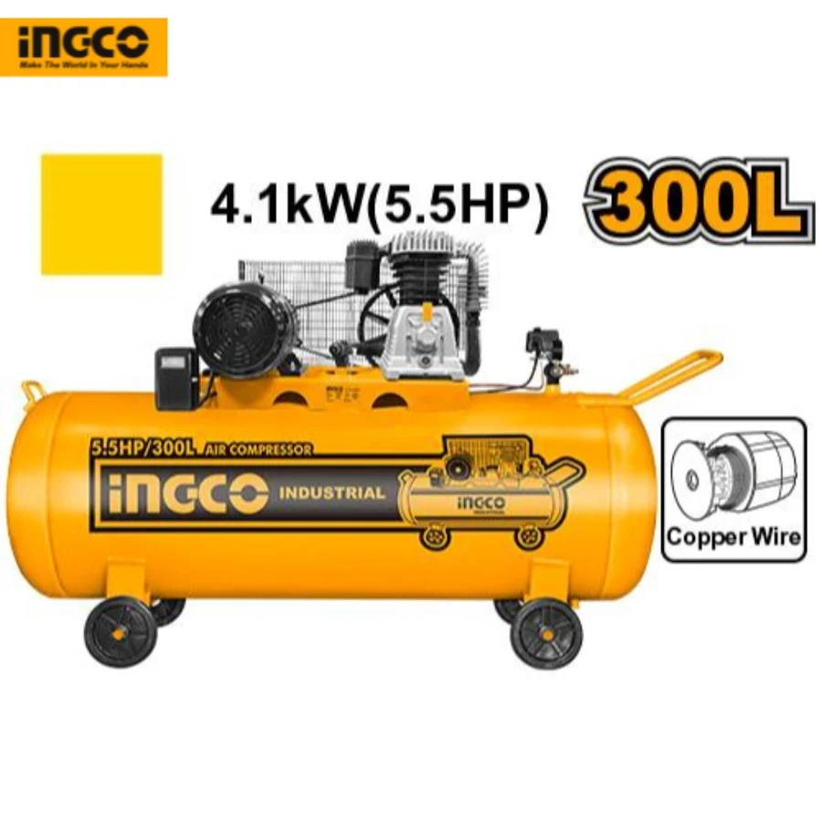 Industrial 300L Air Compressor | 5.5HP (4.1kW) Three-Phase 380V Belt-Driven Copper Motor 8 Bar (116 PSI) | AC553001