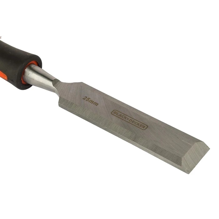 BLACK+DECKER 3-Piece High-Carbon Steel Bevel-Edge Wood Chisel Set (12mm, 18mm, 25mm) | Wooden Handle Joinery & Mortising Carpentry Kit | BDHT16695 / BDHT16696 / BDHT16697