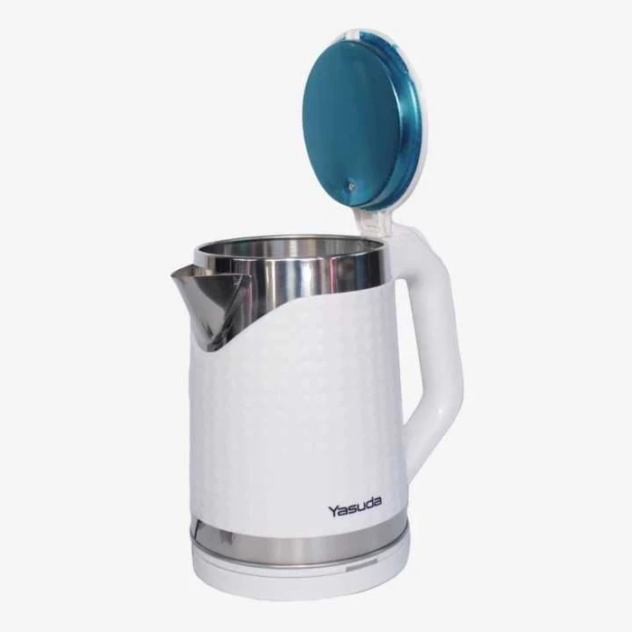 Yasuda 1.8L Premium Electric Kettle | Quality Temperature Control Auto Power Off | Cool Touch Handle Power Indication Light White Boiler | YS-18D1