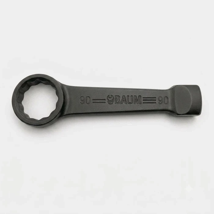 Baum Chrome Vanadium Steel Hardened & Tempered Black Phosphated Industrial Heavy Duty Striking Slogging Ring End Wrench Spanner Art-66B