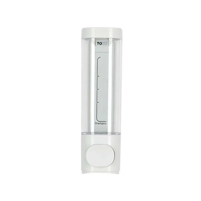 TOYO 300ml Compact Manual Soap Dispenser | 1ml Precision Drop Control Anti-Drip Pump | Space-Saving Wall-Mount Sanitaryware Minimalist White | TOYO-1616-WH