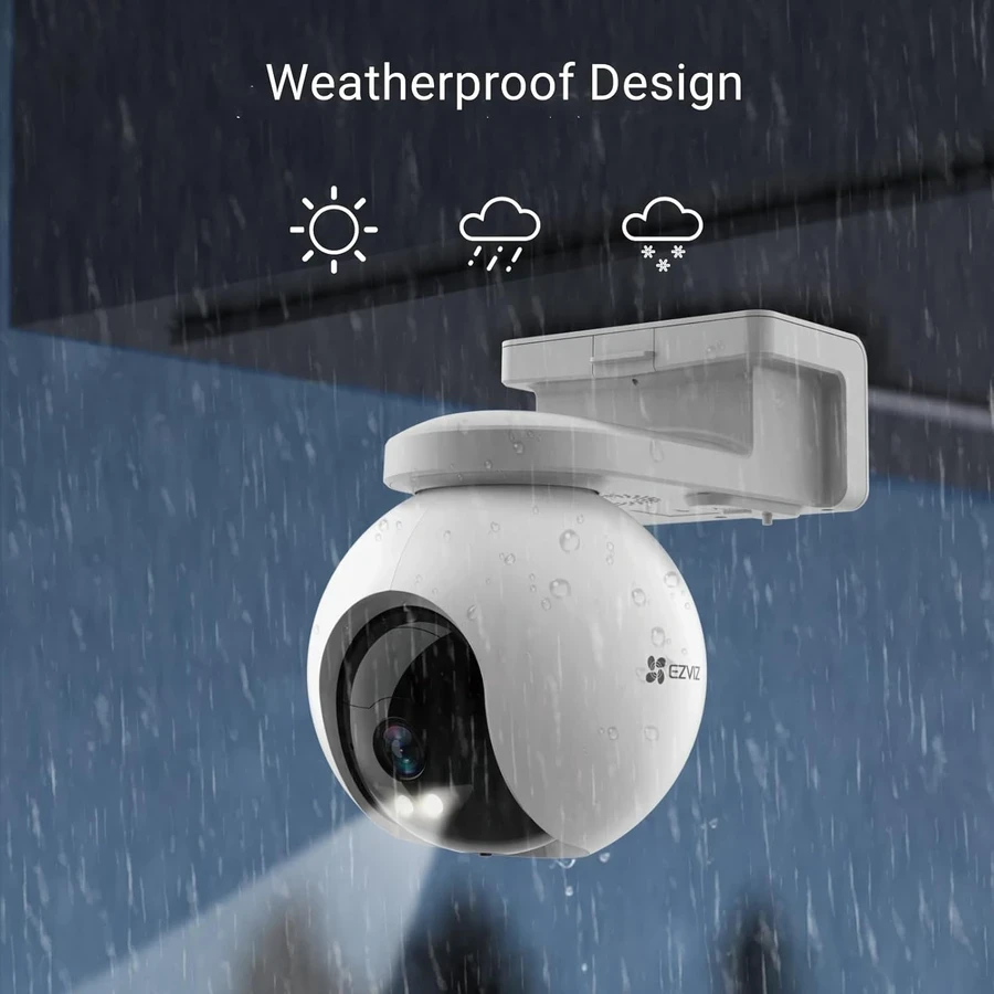 EZVIZ HB8 2K⁺ Pan-Tilt Wire-Free Outdoor Security Camera | 4MP 360° AI Human Tracking, 10400mAh Battery, Built-in 32GB eMMC Storage & Color Night Vision | CS-HB8