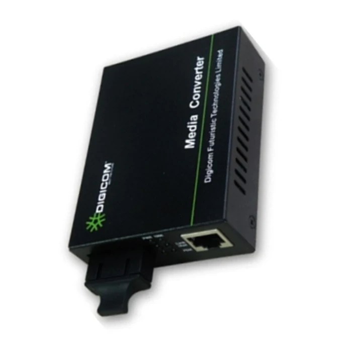 Digicom DG-8110SB-11-80A/B Media Converter | 80 KM Ultra Range Logic | 10/100/1000 Gigabit RJ45 | Single Mode Single Fiber