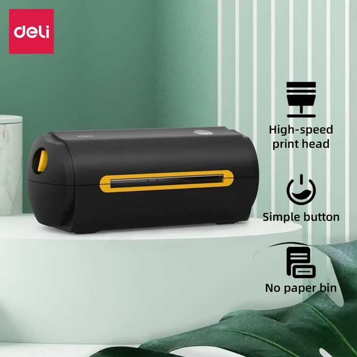 DELI 4.0" Wireless Direct Thermal Barcode & Shipping Label Printer | 127mm/s 203 DPI 112mm Paper Width Bluetooth & USB | E780C
