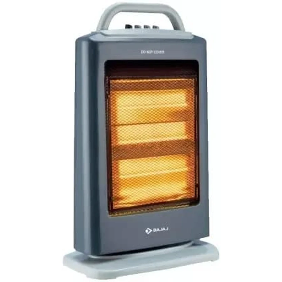 Bajaj 1200W 3-Rod Halogen Room Heater | Dual Safety Tip-Over Switch & Thermal Fuse with Heat Settings | 260089 RH3H