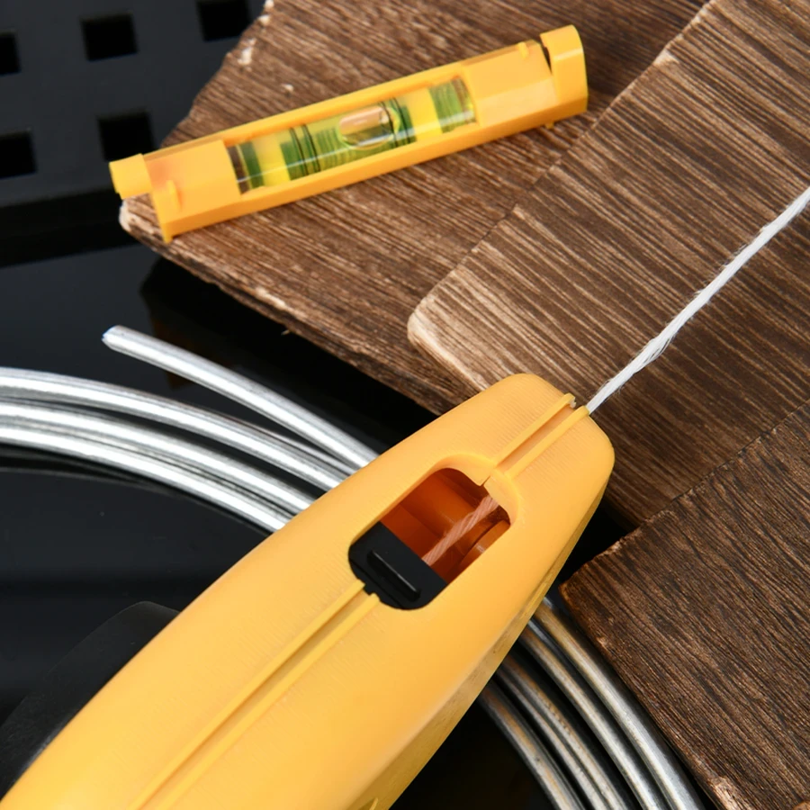 Deli 30m Professional Chalk Line Set | Heavy-Duty High-Visibility Snap Line Reel for Carpentry, Flooring, Drywall & Masonry Layout | EDL25